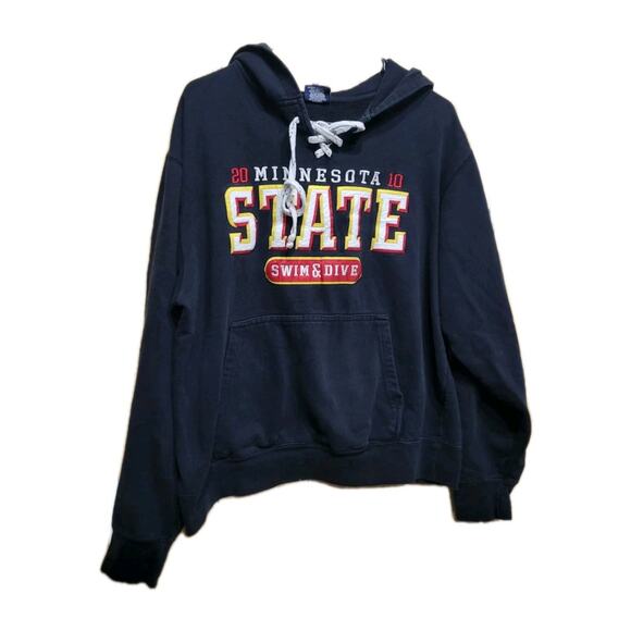 2010 Minnesota State University Swim & Dive Team Hoodie Mens Medium Black - Picture 3 of 8